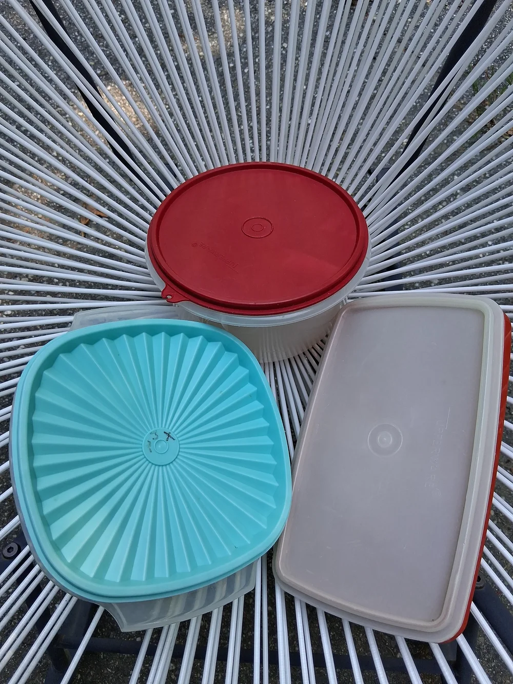 Tupperware Mixed Lot/3 Vintage Food Storage Containers Various Shapes And Sizes